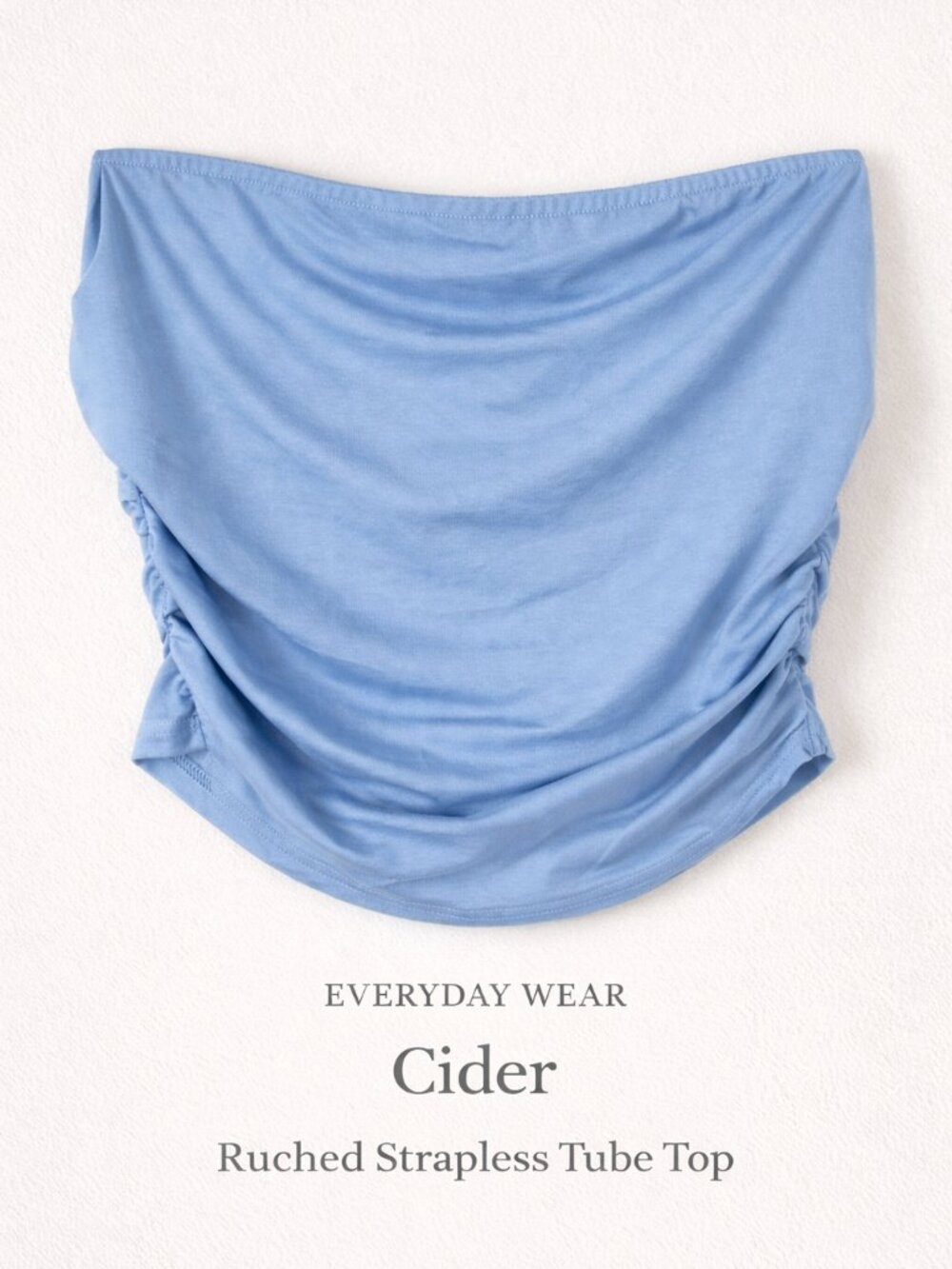 Cider Ruched Strapless Tube Top Baby Blue NWT Y2K Stretch M